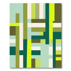 Modern Abstract Geometric Lime Green Rug