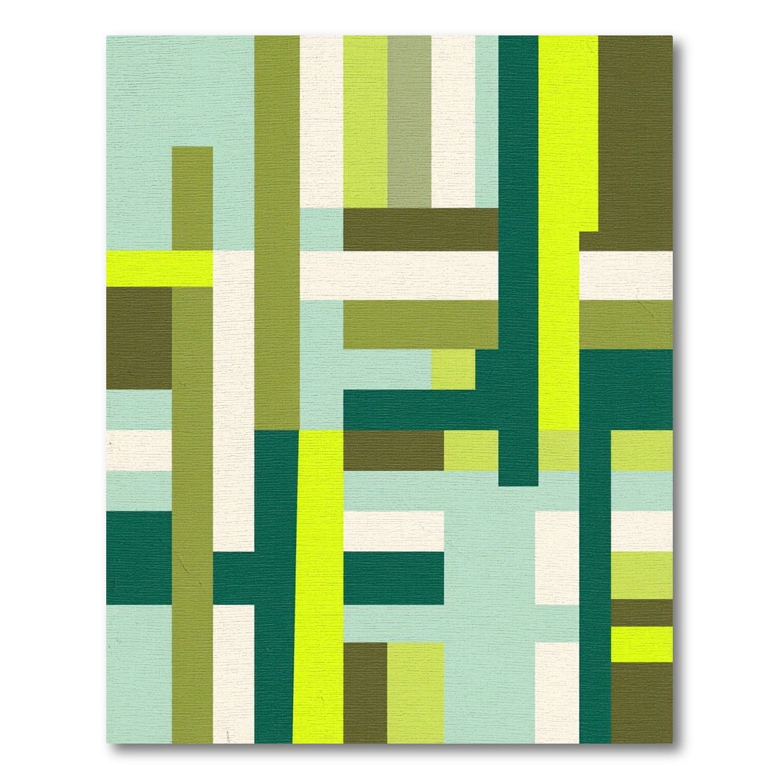 Modern Abstract Geometric Lime Green Rug