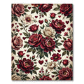 Romantic Crimson Rose and Heart Bouquet Rug