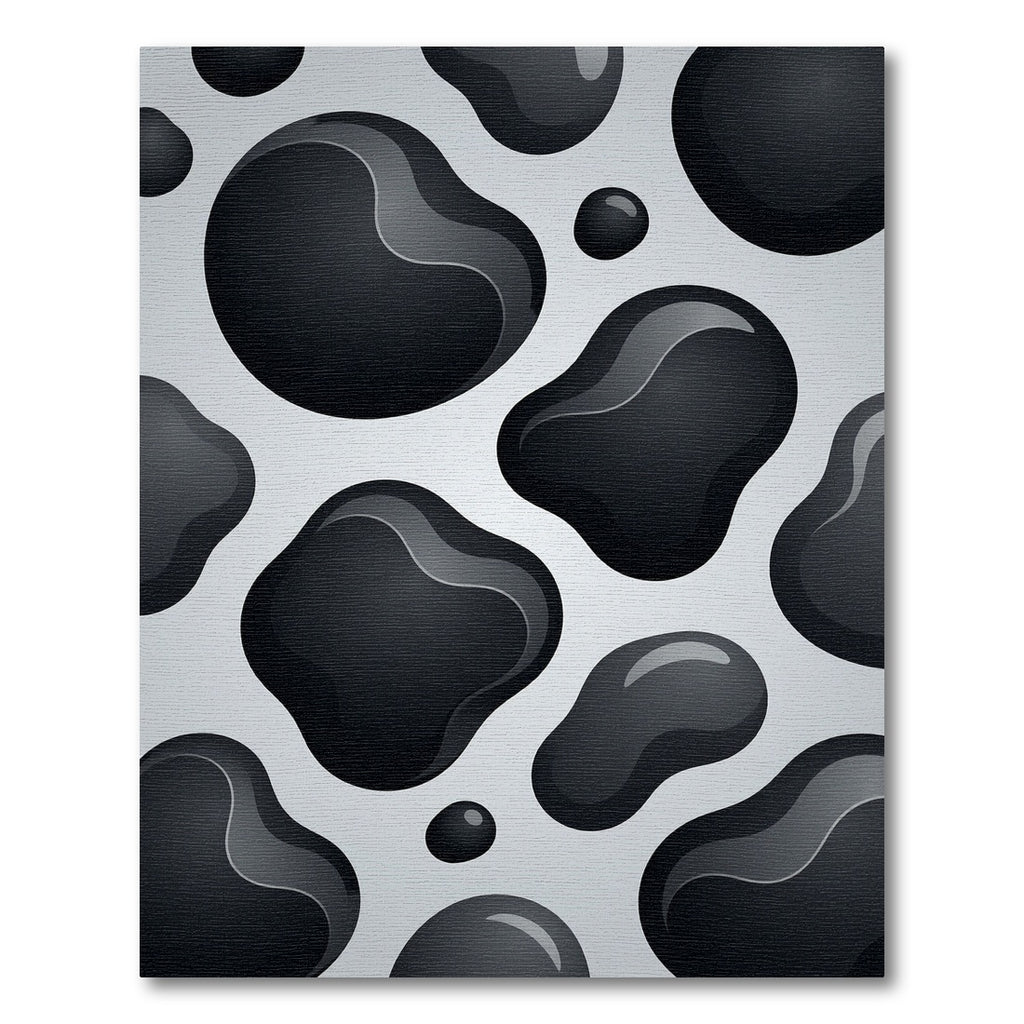 Modern Monochrome Abstract Fluid Ooze Rug