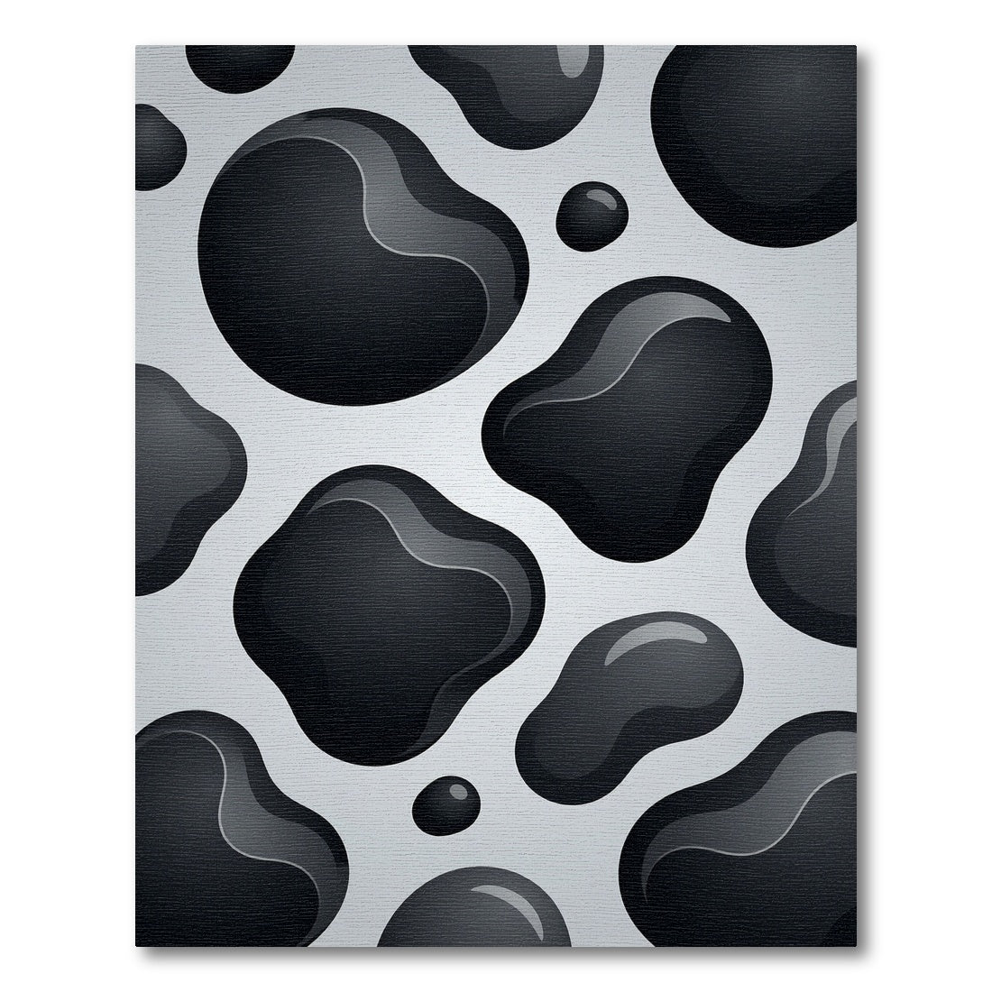 Modern Monochrome Abstract Fluid Ooze Rug