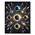 Radiant Golden Solar Eclipse Geometric Rug