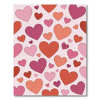 Charming Pink Red Heart Collage Rug