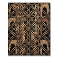 Bronze Geometric Lattice Architectural Filigree Rug