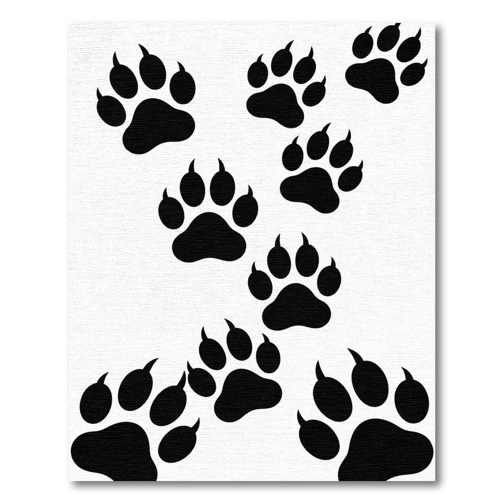 Black Paw Prints Scatter Rug