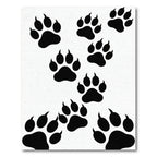 Black Paw Prints Scatter Rug