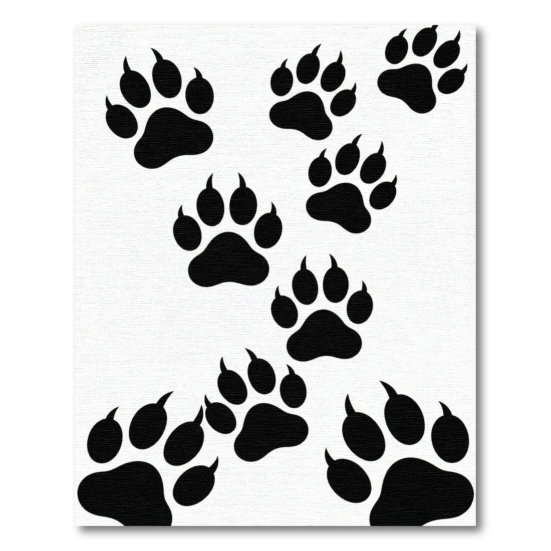 Black Paw Prints Scatter Rug
