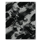 Monochrome Abstract Black Ink Swirl Rug