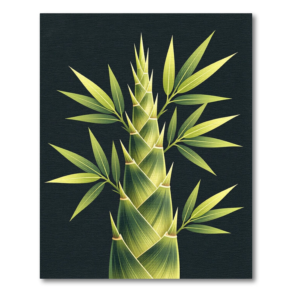 Green Bamboo Shoots Foliage Art Rug