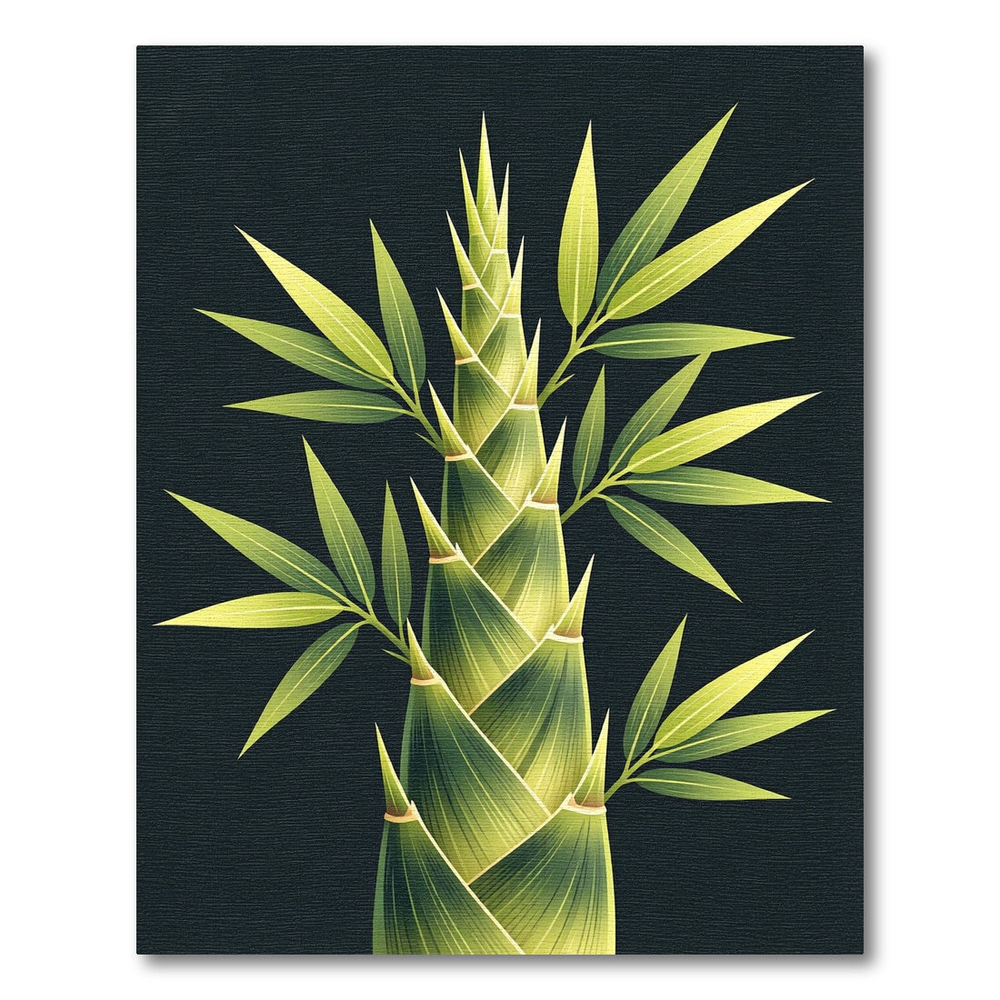 Green Bamboo Shoots Foliage Art Rug