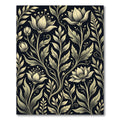 Elegant Gold Floral Botanical Silhouette Rug