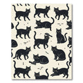 Whimsical Black Cat Minimalist Illustration Rug