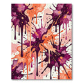 Vibrant Pink Orange Splatter Drips Rug