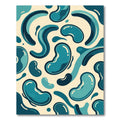 Aqua Blue Bean Fluid Shapes Rug