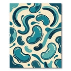 Aqua Blue Bean Fluid Shapes Rug