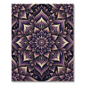 Elegant Deep Purple Floral Mandala Rug