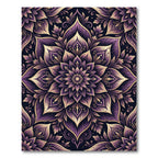Elegant Deep Purple Floral Mandala Rug