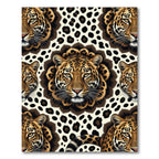 Bold Leopard Spots Face Collage Rug