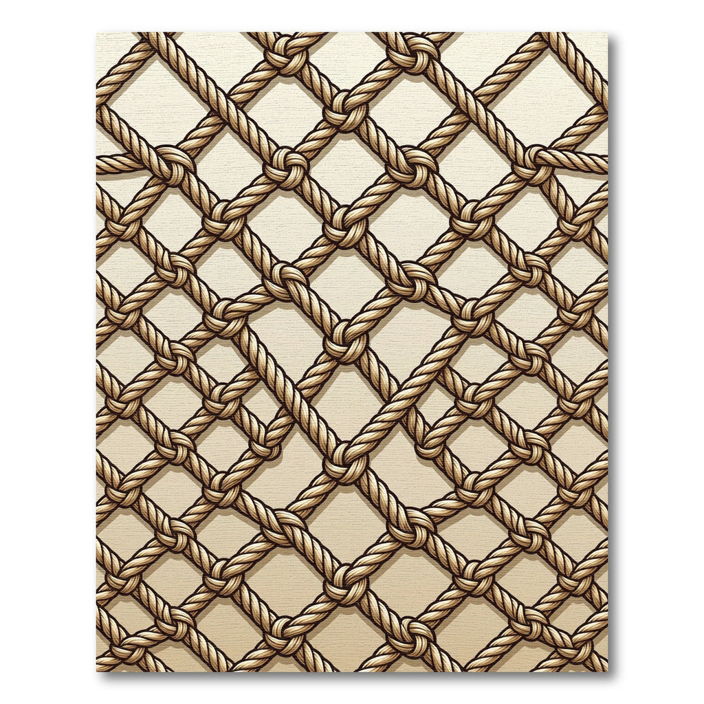 Nautical Rope Net Tan Texture Rug