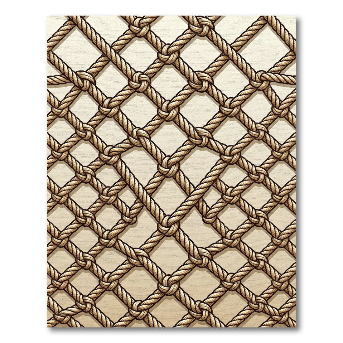 Nautical Rope Net Tan Texture Rug
