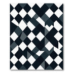 Monochromatic Geometric Black White Diamond Rug