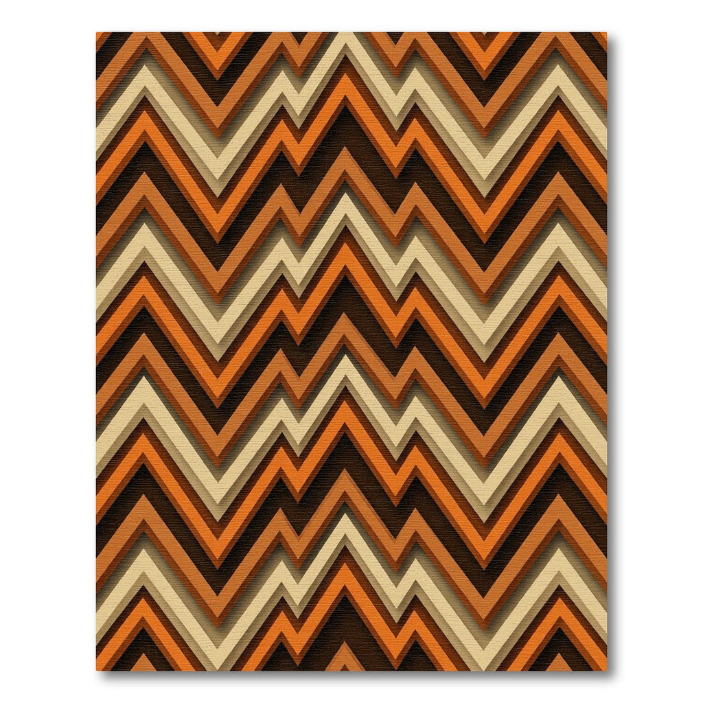 Chunky Zigzag Orange Brown Rug
