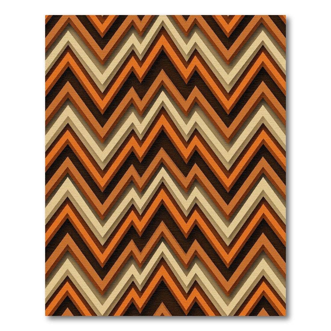 Chunky Zigzag Orange Brown Rug