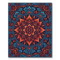 Abstract Mandala Bloom With Foliage Rug