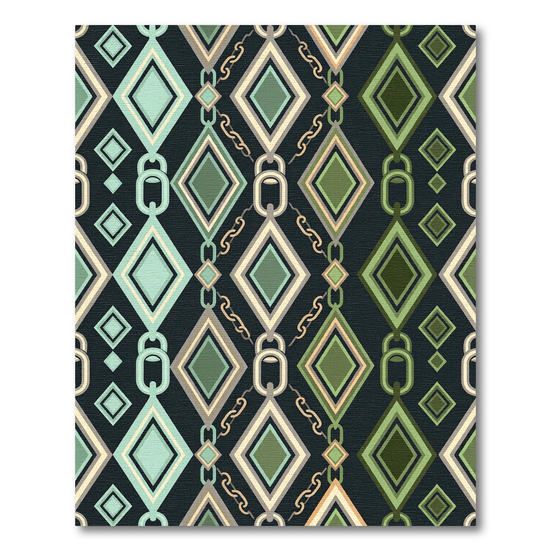 Emerald Green Diamond Chain Locket Rug
