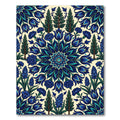 Deep Blue Floral Intricate Mandalas Rug