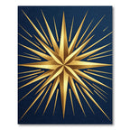 Minimalist Golden Starburst Navy Rug