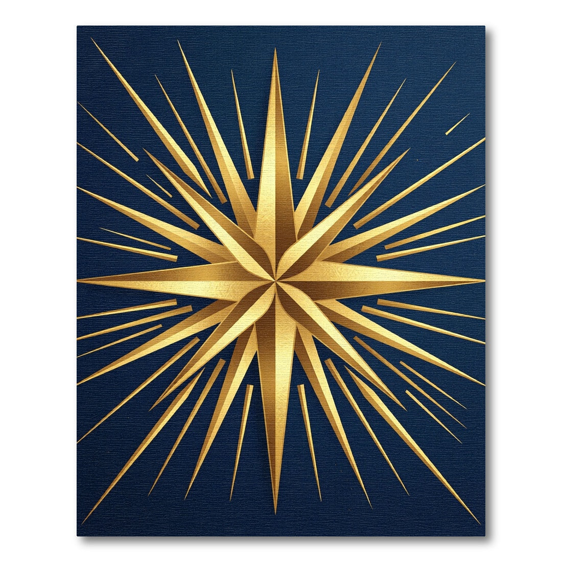 Minimalist Golden Starburst Navy Rug