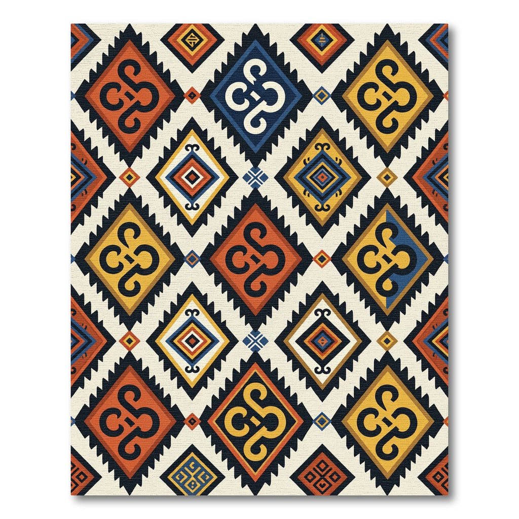Geometric Tribal Diamond Adobe Chevron Rug