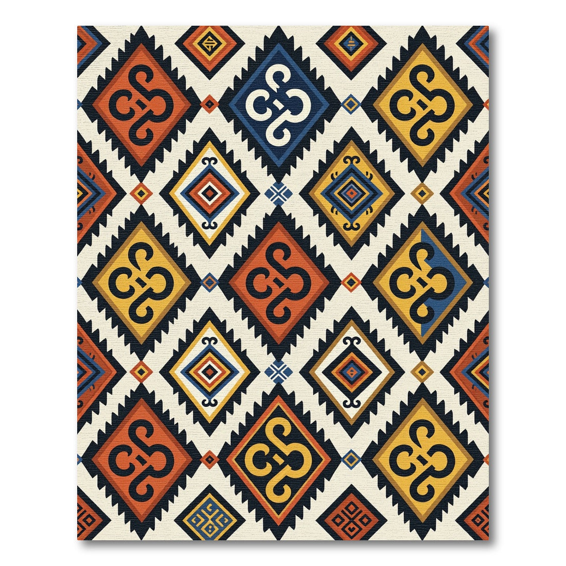 Geometric Tribal Diamond Adobe Chevron Rug