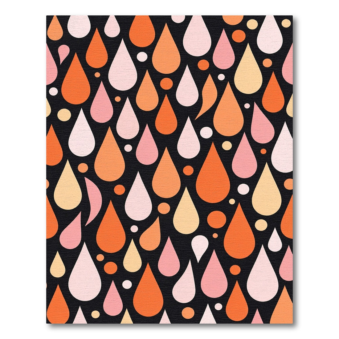 Orange Pink Teardrop Speckle Pattern Rug