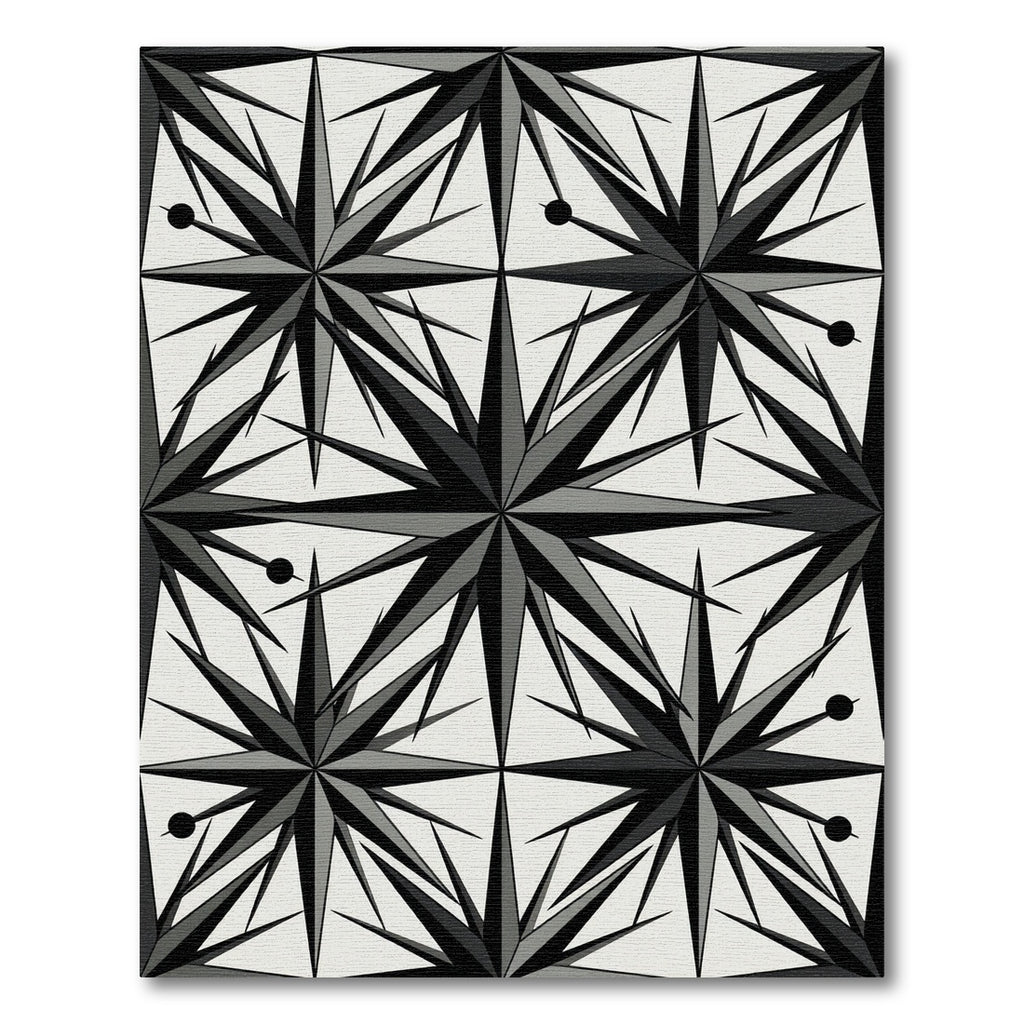 Monochromatic Eight Pointed Star Rug