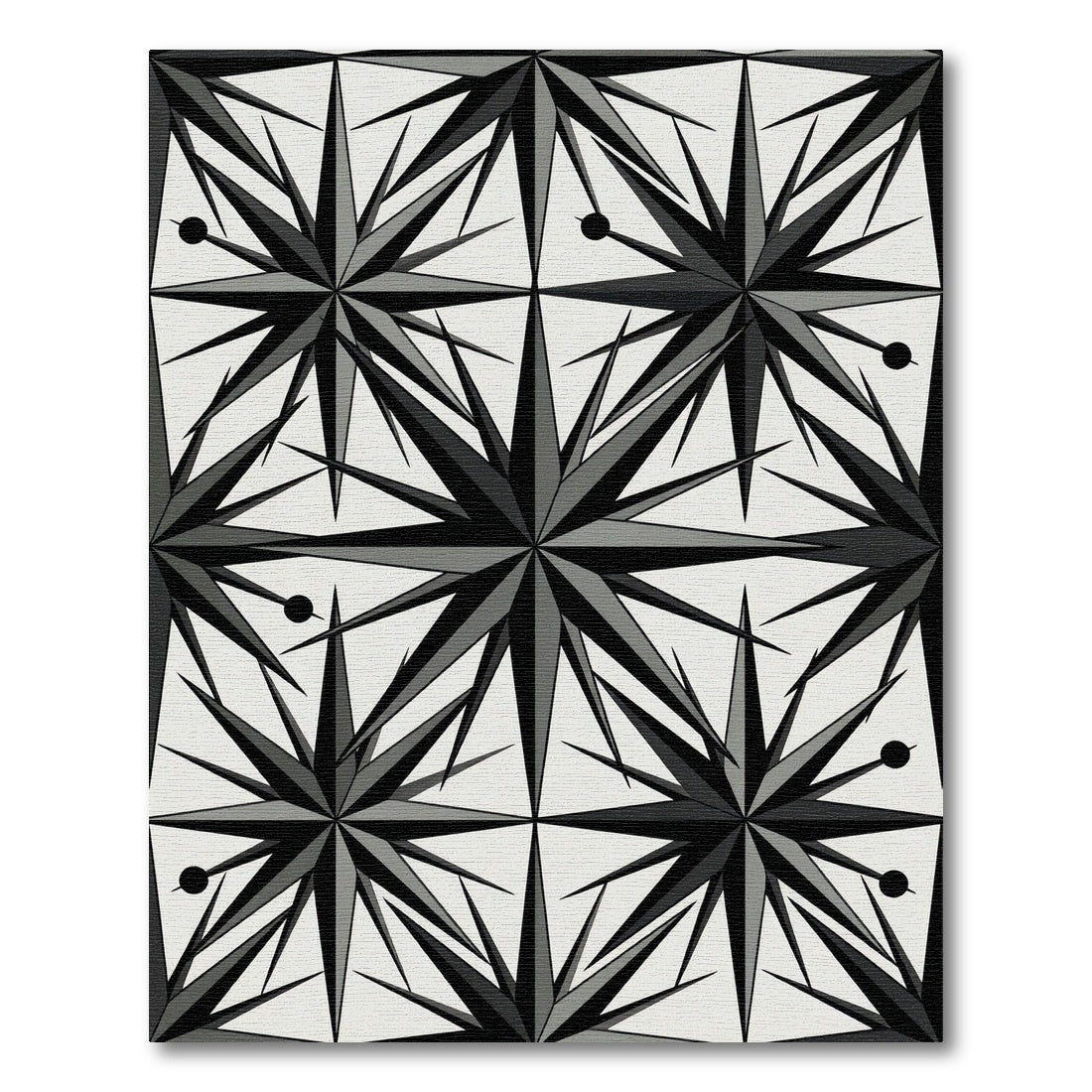 Monochromatic Eight Pointed Star Rug