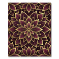 Luxurious Burgundy Gold Petal Mandala Rug