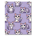 Playful Gray Tabby Kitten Collage Rug