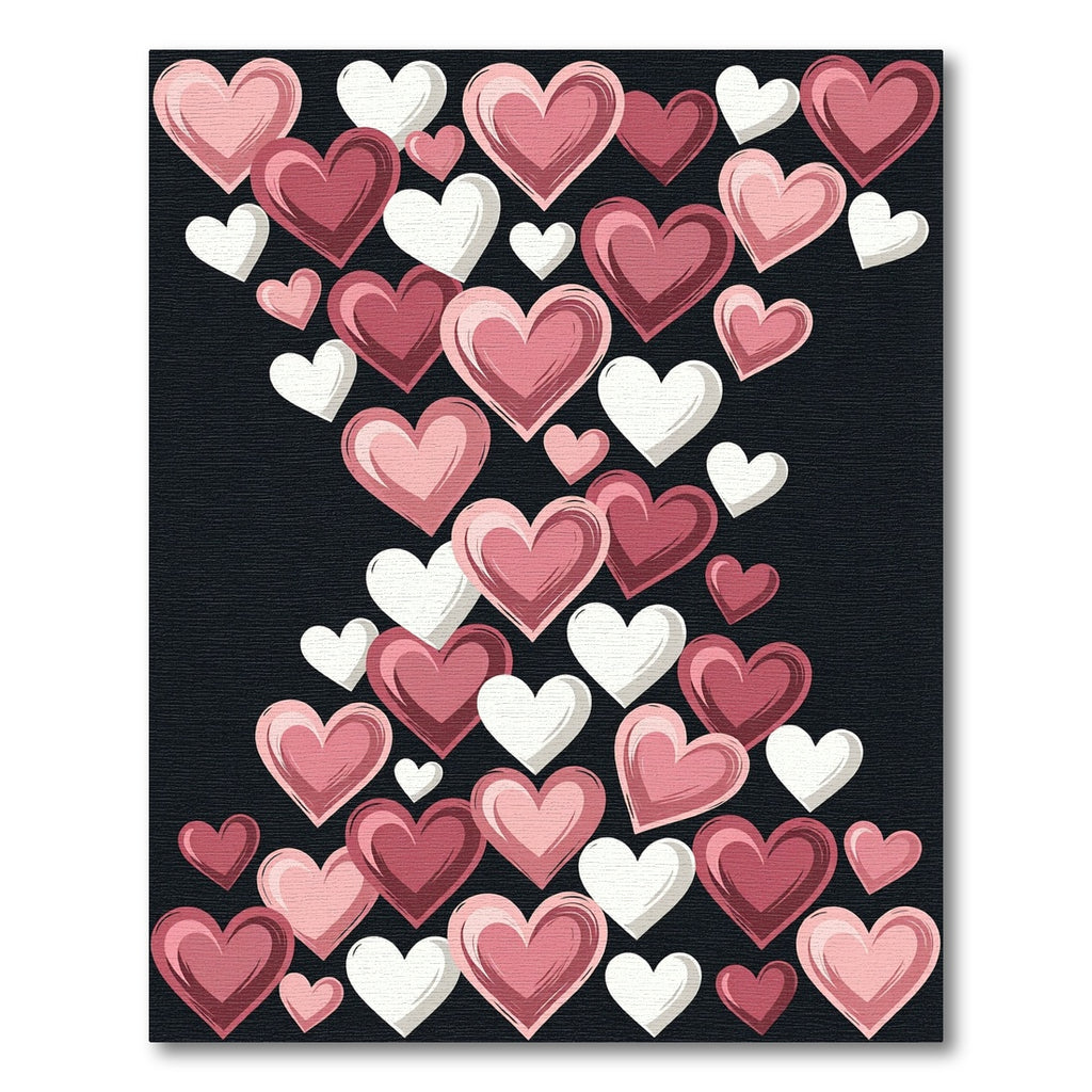 Romantic Pink and White Heart Collage Rug