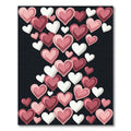 Romantic Pink and White Heart Collage Rug