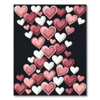 Romantic Pink and White Heart Collage Rug