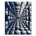Monochromatic Infinity Geometric Cube Illusion Rug