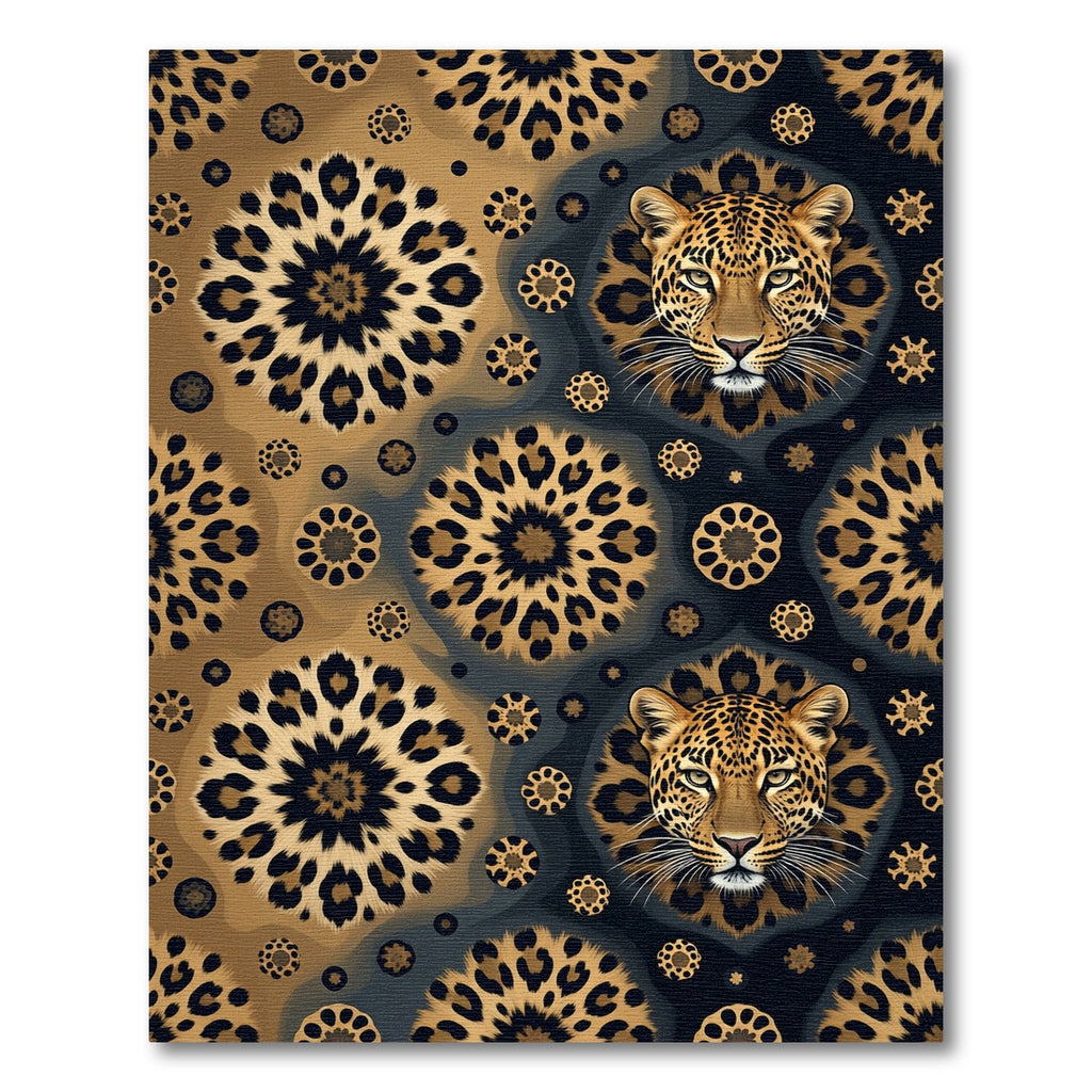 Golden Leopard Medallion Sun Rug