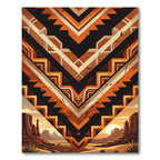 Earthy Southwestern Geometric Canyon Sunset Vista Rug