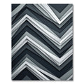 Modern Monochrome Zigzag Geometric Layered Rug