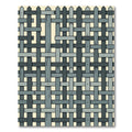 Gray Woven Wood Fence Pattern Rug