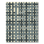Gray Woven Wood Fence Pattern Rug