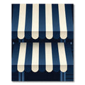 Navy and Cream Vertical Striped Awning Rug