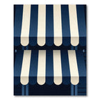 Navy and Cream Vertical Striped Awning Rug